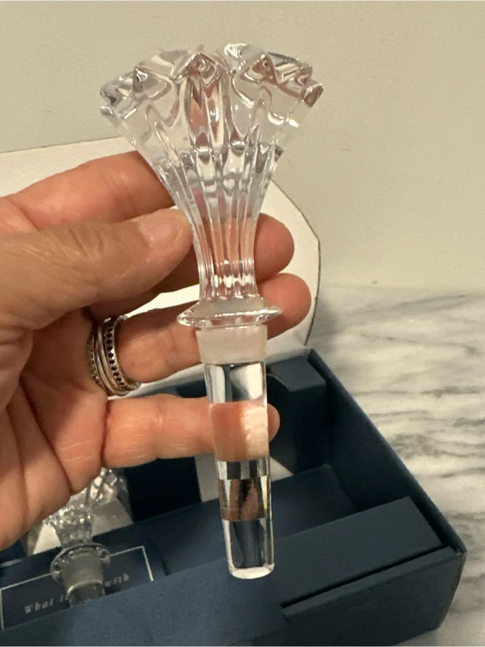 Waterford Marquis Crystal Wine Stopper Set - Clear Decorative Stoppers NEW